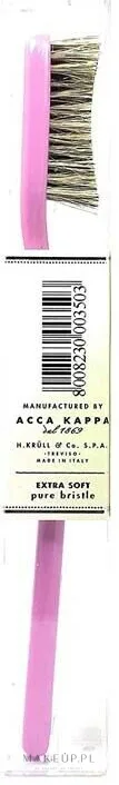 Зубная щётка Acca Kappa Extra Soft Pure Bristle экстрамягкая, для чувствительных дёсен, розовая, 1 шт, арт. C00985781