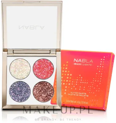 Палетка теней для век Nabla Miami Lights Collection Glitter Palette, 4 оттенка, с металлическим блеском, 4 г