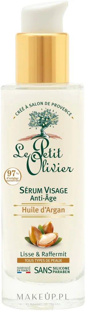 Сыворотка для лица Le Petit Olivier Argan Oil антивозрастная веганская с аргановым маслом гиалуроновой кислотой и витамином E 30 мл