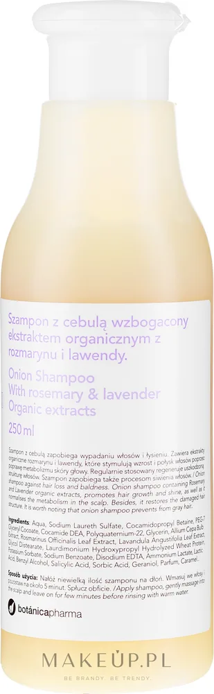 Шампунь Botanicapharma Onion с луком, розмарином и лавандой против выпадения 250 мл