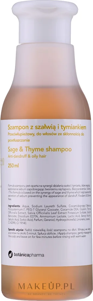 Шампунь Botanicapharma Sage & Thyme против перхоти для жирных волос 250 мл