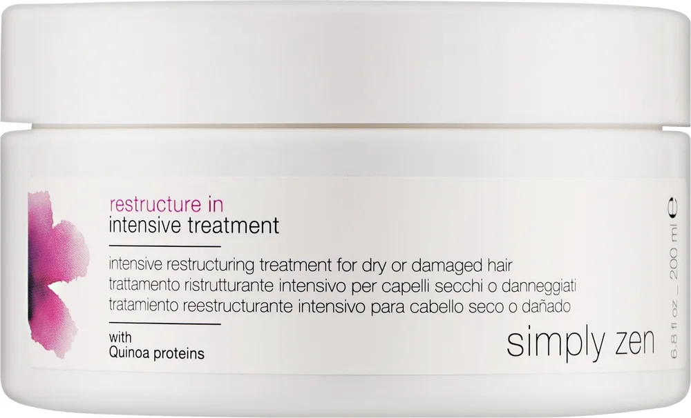Z. One Concept Z. One Concept Simply Zen Restructure In Intensive Treatment - Маска для волос Simply Zen Restructure интенсивная, для сухих и повреждённых волос, керамиды, киноа и олива, объём, 500 мл