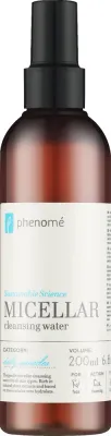 Phenome Sustainable Science мицеллярная вода очищающая с розовой водой и PHA для лица 200 мл