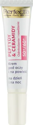 Крем для кожи вокруг глаз и век Perfecta Peptydy & Ceramidy Cream 50+/60+ осветляющий, с кофеином и церамидами, 15 мл