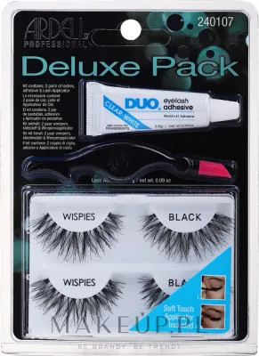 Накладные ресницы Ardell Deluxe Pack Wispies Lashes with Applicator and Eyelash Adhesive 1 Set с клеем и пинцетом, 4 шт
