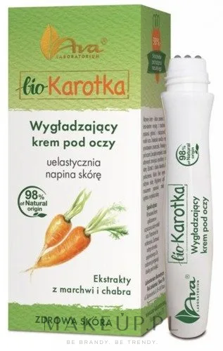Крем-роллер для кожи вокруг глаз AVA Laboratorium Bio Karotka разглаживающий, с бета-каротином и маслом ши, 15 мл