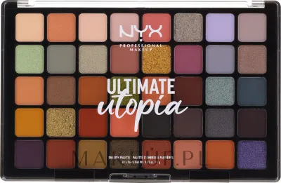 NYX Professional Makeup Paleta cieni do powiek - Палетка теней для век NYX Ultimate Utopia Shadow Palette, золотые, голубые и розовые оттенки, 40 г