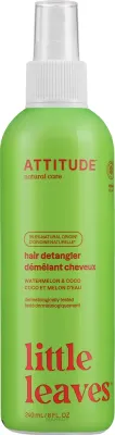 Детский спрей для волос Attitude Little Leaves Kids Hair Detangler Watermelon and Coco, облегчает расчёсывание, несмываемый