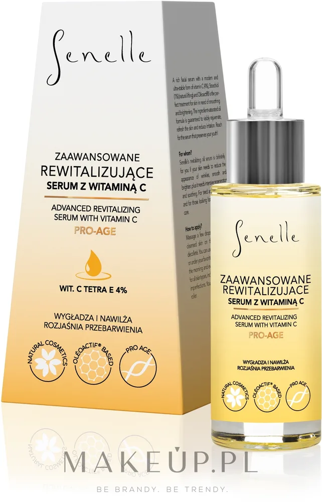 Масляная сыворотка для лица Senelle Revitalizing Anti-Aging против морщин с витамином C растительными маслами и витамином E 30 мл