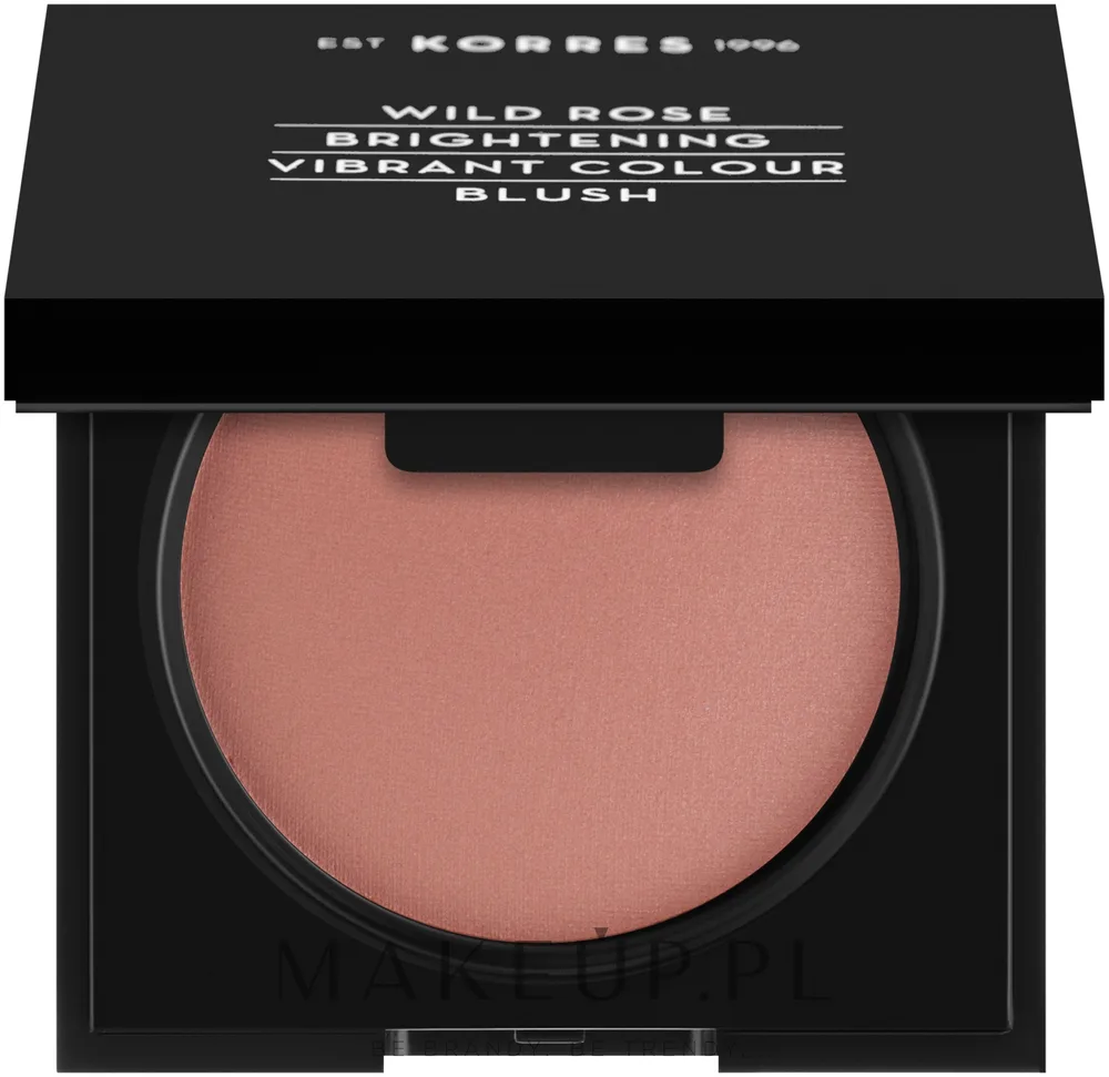 Пудровые румяна Korres Wild Rose Brightening Vibrant Colour Blush, с зеркальцем, 5,5 г, оттенок 24 - Dusty Rose