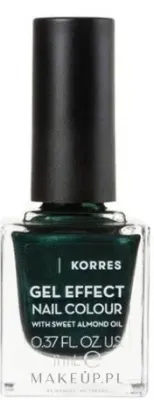Лак для ногтей Korres Gel-Effect Sweet Almond Nail Color быстросохнущий, с маслом сладкого миндаля, 11 мл, оттенок 89 - Velvet Green