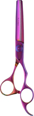 Ножницы парикмахерские Olivia Garden Silkcut 6.35 Rainbow с зубцами для филировки, радужный дизайн, 1 шт