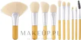 Набор кистей для макияжа Tools For Beauty Bamboo White 10 шт. с косметичкой — фото 1
