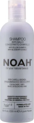 Шампунь для нейтрализации жёлтого оттенка Noah Anti-Yellow Shampoo с экстрактом черники, для светлых волос, 250 мл