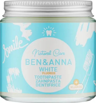 Ben & Anna Ben & Anna White Fluoride Toothpaste - Зубная паста Бен энд Анна White Fluoride Toothpaste натуральная, отбеливающая, 100 мл