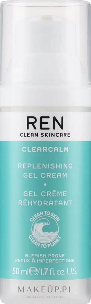 Крем-гель для лица Ren Clearcalm Replenishing Gel Cream восстанавливающий, для проблемной кожи, 50 мл