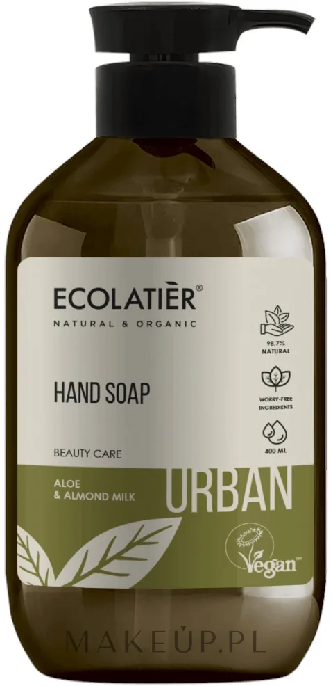 Жидкое мыло для рук Ecolatier Urban Liquid Soap алоэ и миндальное молочко, 400 мл
