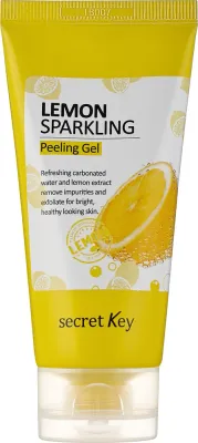 Лимонный пилинг для лица Secret Key Lemon Sparkling Peeling Gel с центеллой и коллагеном, 120 мл