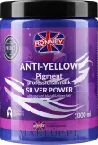 Маска для волос Ronney Professional Silver Power оттеночная, против желтизны, для блонда и седых волос, нейтрализация, 1000 мл — фото 3