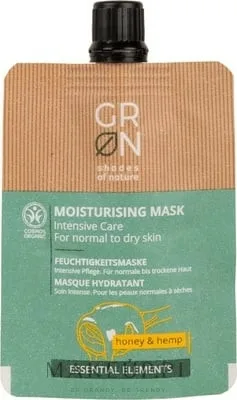 Увлажняющая маска для лица Мёд и конопляное масло GRN Essential Elements Honey & Hemp Cream Mask, 40 мл
