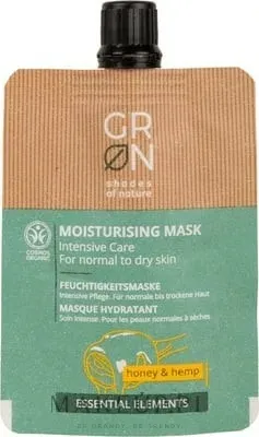 Увлажняющая маска для лица Мёд и конопляное масло GRN Essential Elements Honey & Hemp Cream Mask, 40 мл