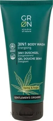 Гель для душа 3 в 1 для тела, волос и лица GRN Gentlemen's Organic Hemp & Hop с коноплёй и хмелем, 200 мл