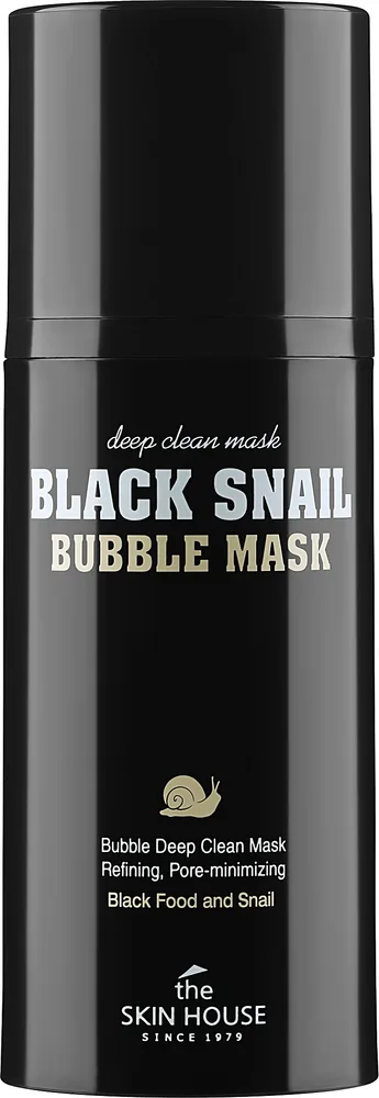 Кислородная маска для лица с улиткой и углём The Skin House Black Snail Bubble Mask, 100 мл
