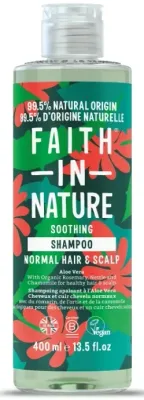 Шампунь для нормальных и сухих волос Faith In Nature Aloe Vera Shampoo органический, с алоэ и маслом чайного дерева, 400 мл