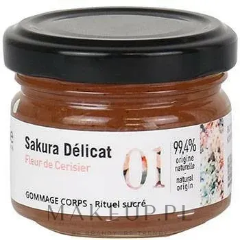 Academie Sakura Delicat скраб для тела Сахарный сироп 60 мл, сахарный пилинг с цветами сакуры и вишней