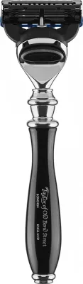Бритвенный станок Taylor of Old Bond Street Fusion Gray/Black Victorian Handle в викторианском стиле, для лезвий Gillette Fusion, 1 шт