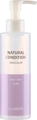 The Saem Natural Condition Cleansing Oil Deep Clean гидрофильное масло для лица глубоко очищающее 180 мл, для жирной и проблемной кожи, снятие макияжа