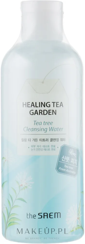 The Saem Healing Tea Garden вода очищающая для лица с чайным деревом 300 мл, успокаивающая Tea Tree Cleansing Water без смывания