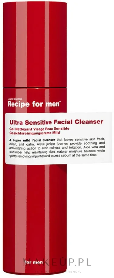 Recipe For Men Ultra Sensitive Facial Cleanser гель для умывания мужской для чувствительной кожи 100 мл