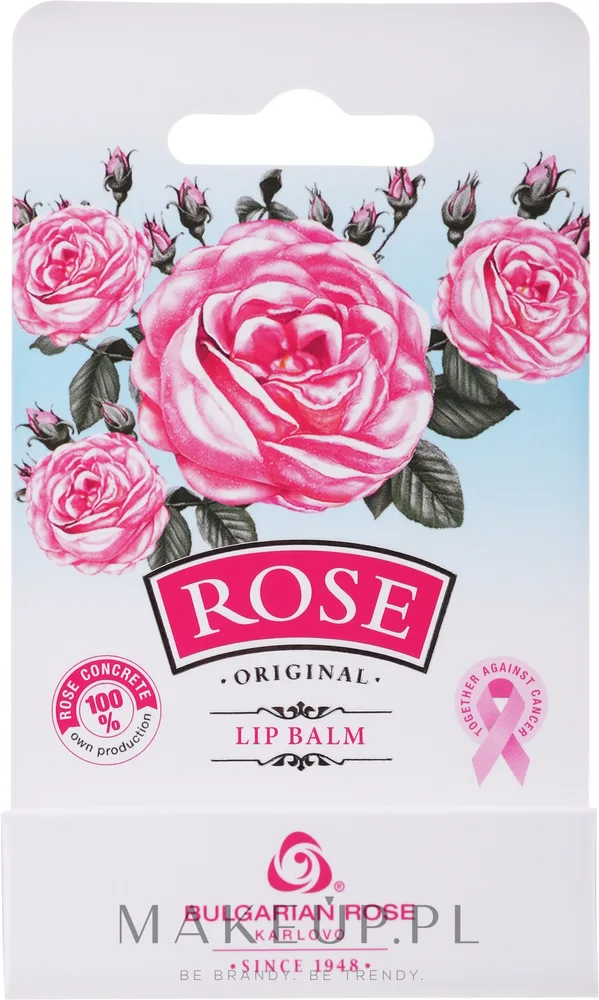 Бальзам для губ Bulgarian Rose Lip Balm с розой и маслом какао, 4,5 г