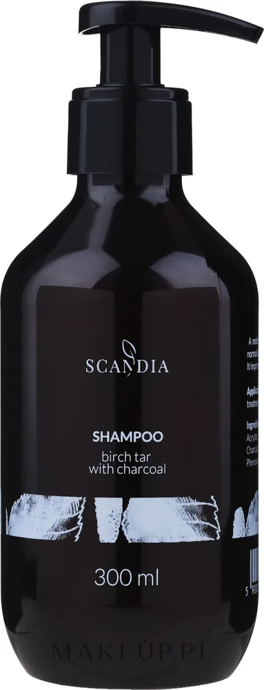 Шампунь для волос Scandia Cosmetics Shampoo с берёзовым дёгтем и активированным углём, 300 мл