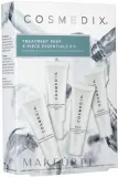 Cosmedix Treatment Prep набор дорожный из 4 средств: крем солнцезащитный SPF 17 15 мл, сыворотка антивозрастная 15 мл, сыворотка осветляющая 15 мл, средство очищающее 15 мл — фото 1