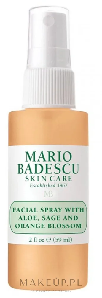 Спрей для лица Mario Badescu Facial Spray with Aloe Sage Orange Blossom с алоэ, шалфеем и цветком апельсина, 118 мл / 236 мл