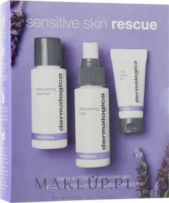 Dermalogica UltraCalming Sensitive Skin Rescue набор для чувствительной кожи гель 50 мл + спрей 50 мл + гель 15 мл, успокаивающий уход дорожный формат