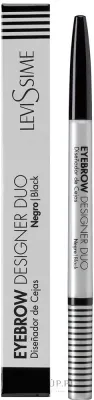 Карандаш для глаз и бровей LeviSsime EyeBrow Designer Duo, с кисточкой и щёточкой, 1 мл