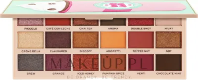 Палетка теней для век I Heart Revolution Tasty Latte Eyeshadow Palette, 18 оттенков, матовые, сатиновые и мерцающие, 22 г