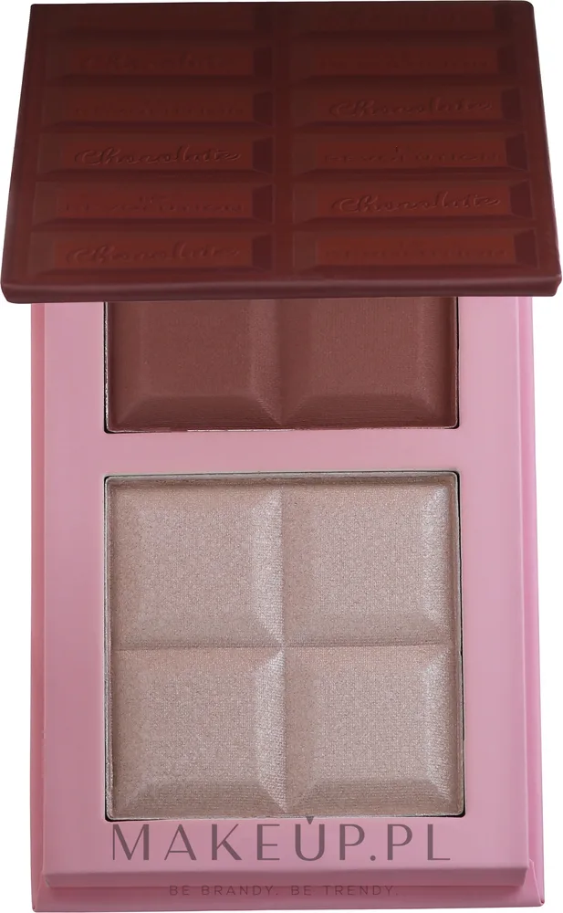 Палетка для контуринга лица I Heart Revolution Chocolate Contour Bar, хайлайтер и матирующая пудра, 9 г, оттенок Light