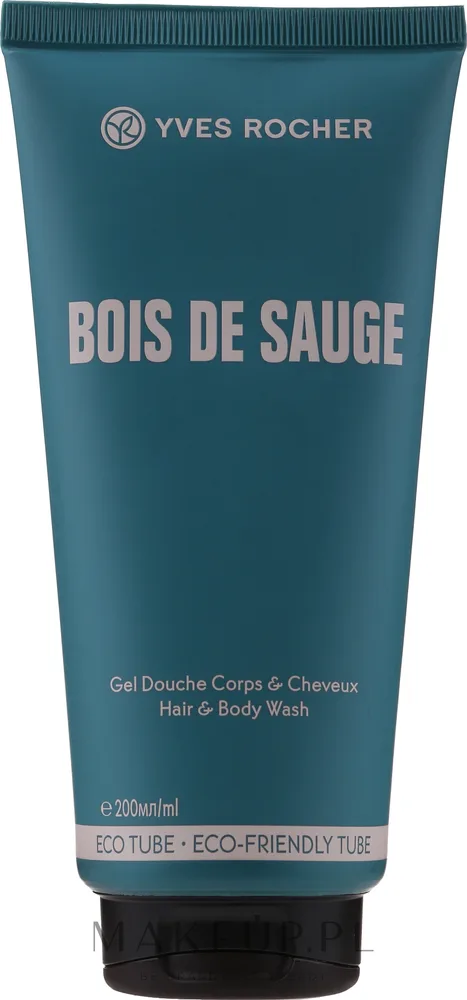 Шампунь-гель для душа Yves Rocher Bois de Sauge 2 в 1 с травами и деревом, 200 мл