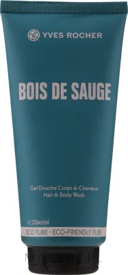 Шампунь-гель для душа Yves Rocher Bois de Sauge 2 в 1 с травами и деревом, 200 мл