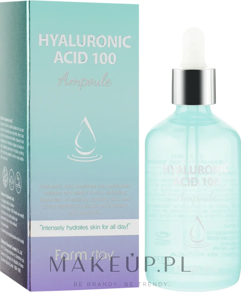 FarmStay Hyaluronic Acid 100 Ampoule сыворотка для лица увлажняющая с гиалуроновой кислотой 100 мл, для обезвоженной и чувствительной кожи