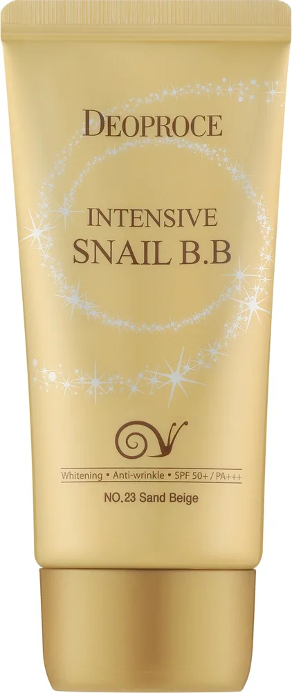 Крем BB Deoproce Intensive Snail BB с муцином улитки, солнцезащитный, 50 мл, оттенок 23 - Sand Beige
