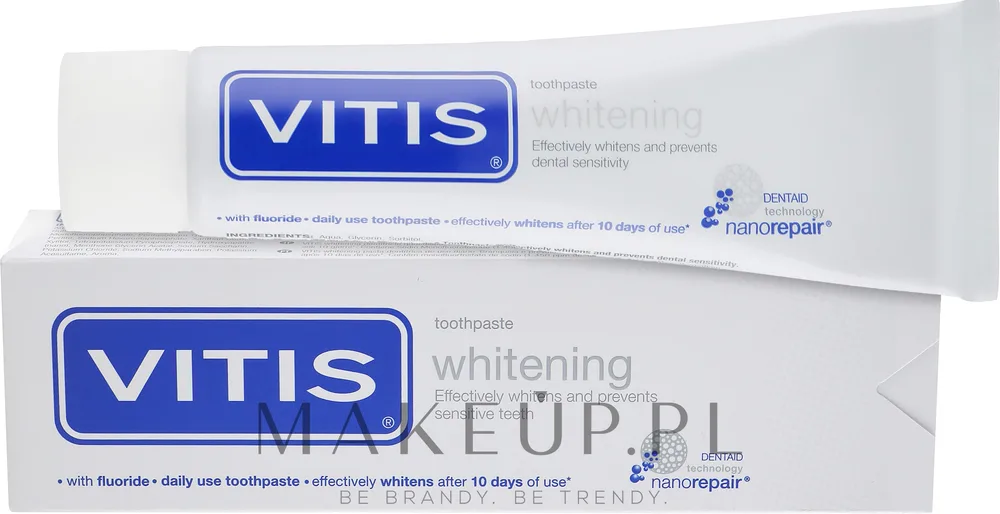 Зубная паста отбеливающая Dentaid Vitis Whitening для чувствительных зубов, с мятным ароматом, 100 мл