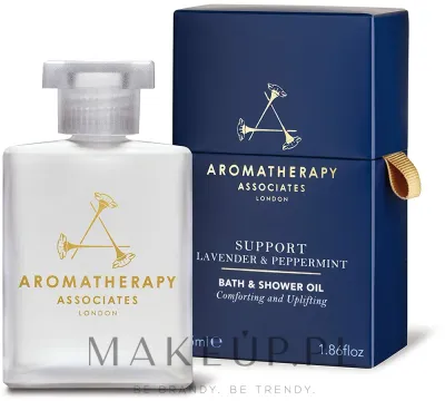 Aromatherapy Associates Support масло для ванны и душа Лаванда и мята 55 мл, ароматерапевтическое масло с эфирными маслами для вечернего расслабления