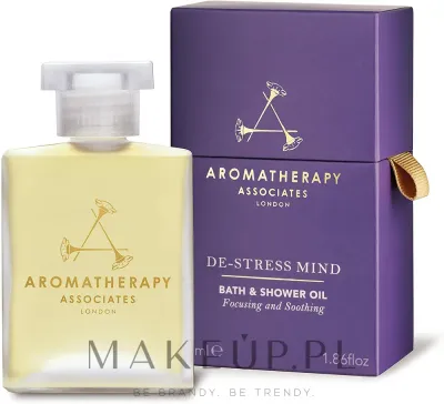 Aromatherapy Associates De-Stress Mind масло для ванны и душа 55 мл, с эфирными маслами розмарина и ромашки, Bath and Shower Oil