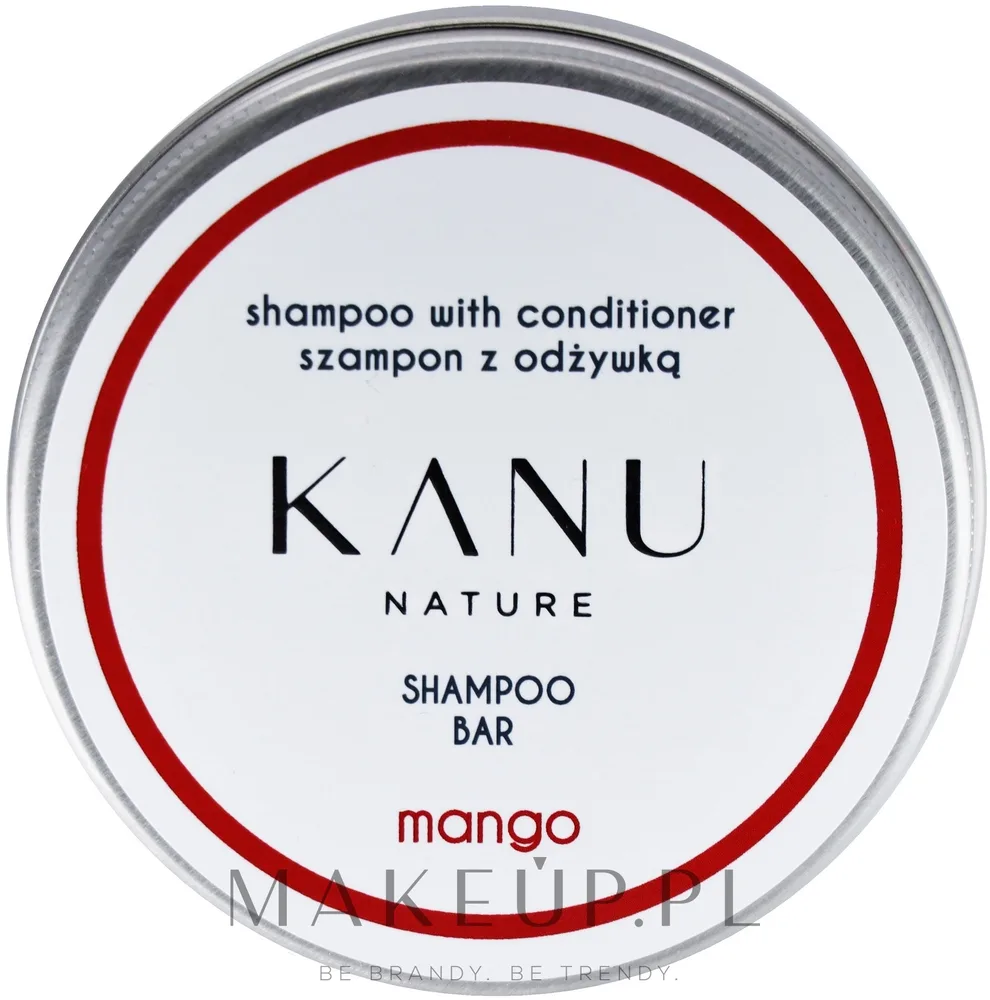 Твёрдый шампунь для волос Kanu Nature Shampoo With Conditioner Shampoo Bar Mango 2 в 1, в металлической упаковке, 75 г