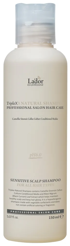 Органический шампунь для волос La'dor Triplex Natural Shampoo, питательный, 150 мл